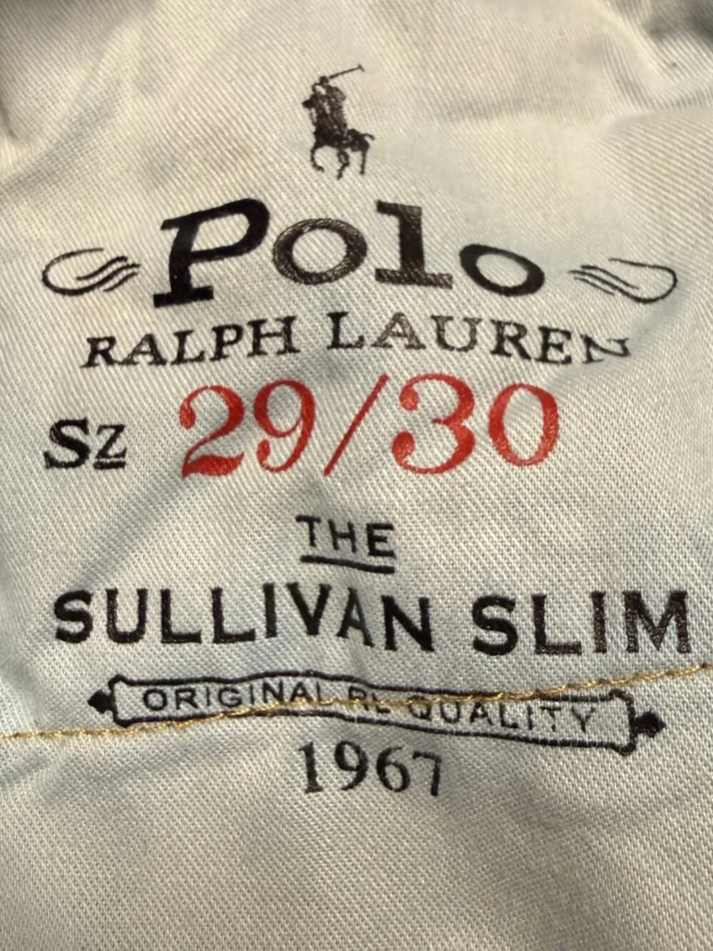 Polo Ralph Lauren The Sullivan Slim Distressed Denim Jeans Men's 29x30 Dark Wash